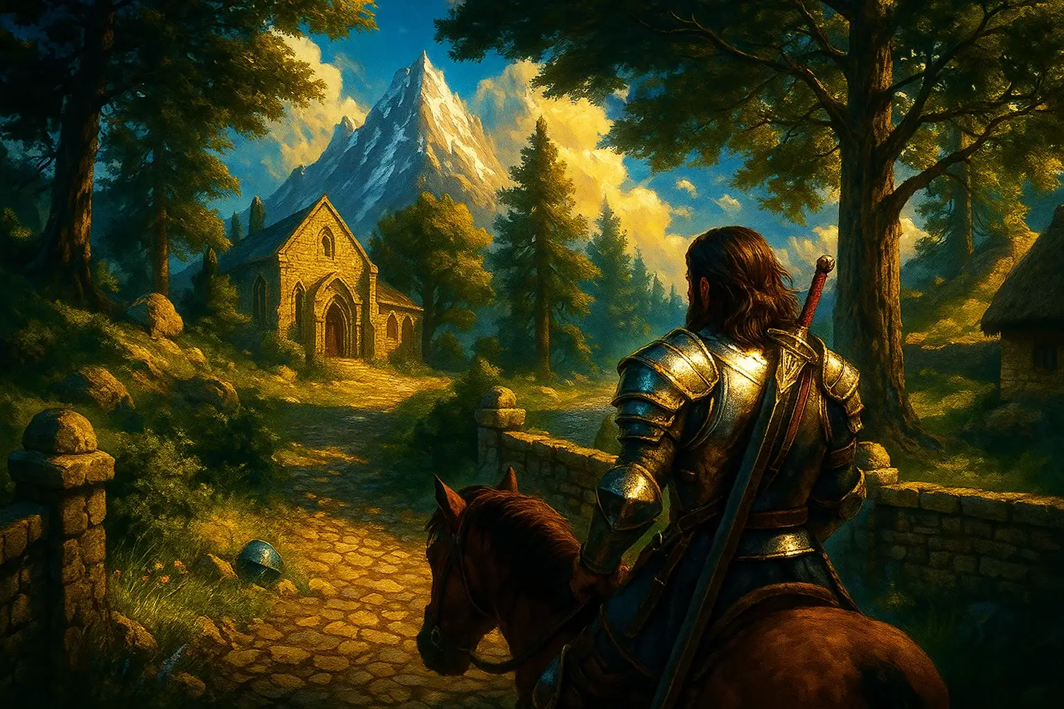 Best Oblivion Remastered Performance Mods hero art of a knight on horseback.